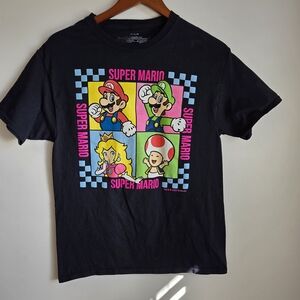 Super Mario Black Graphic Tee for Men